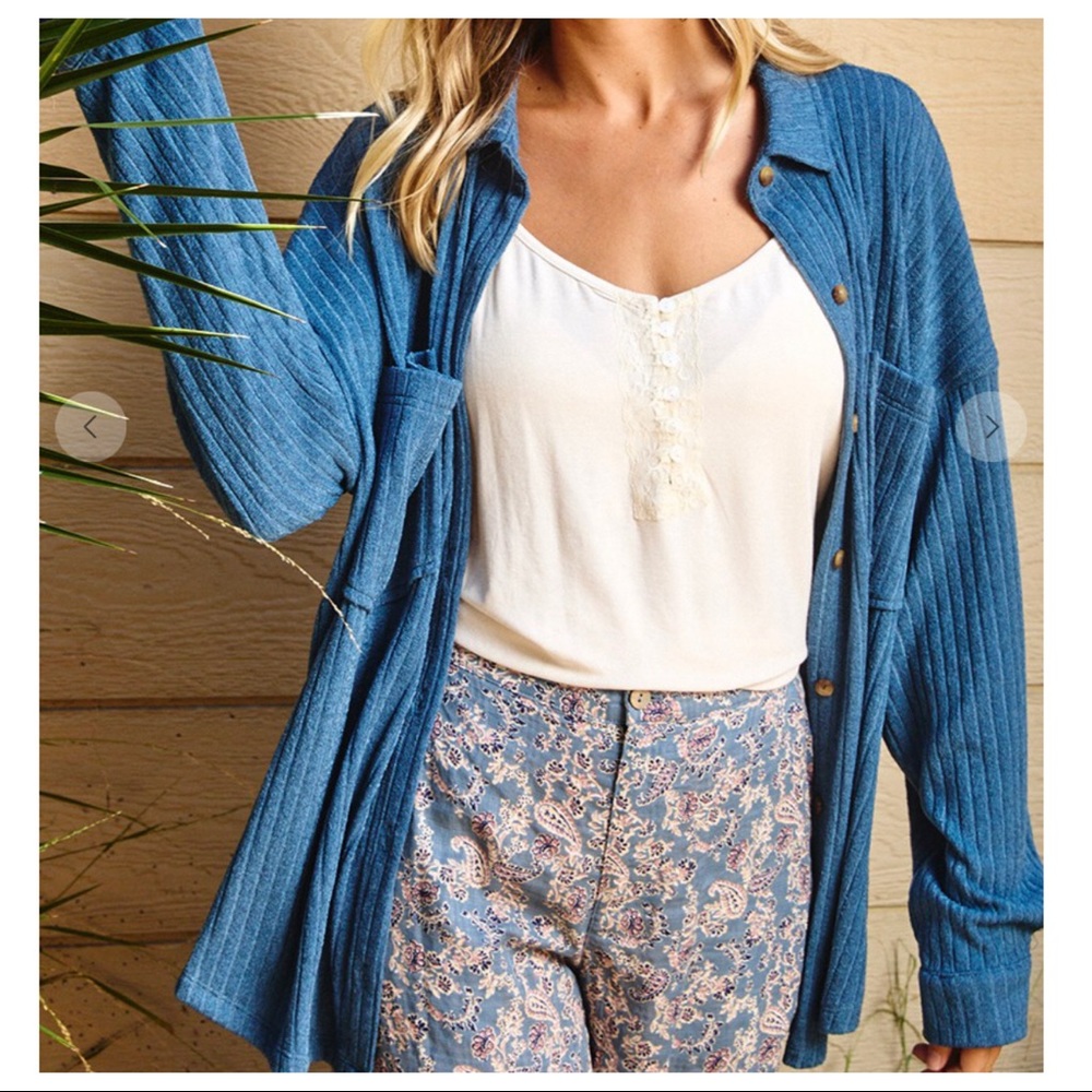 Most Fabulous Favorite Ribbed Cozy Comfy Shirt Jacket - Picture 5 of 6